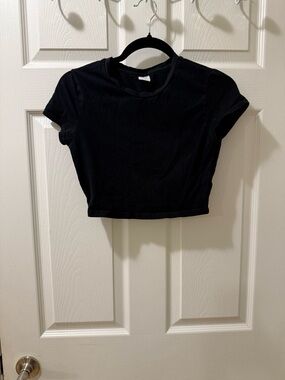 TNA Black Cropped Tee